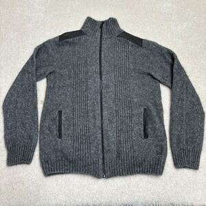 McDonald New Zealand Zip Jacket Lambskin Leather Trim Possum Merino Silk Medium